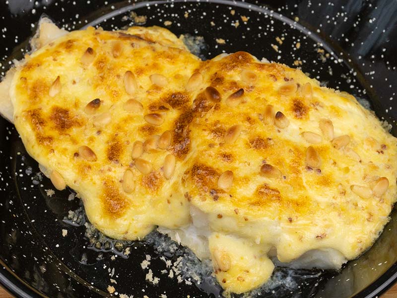 Receta lomos bacalao gratinado al horno