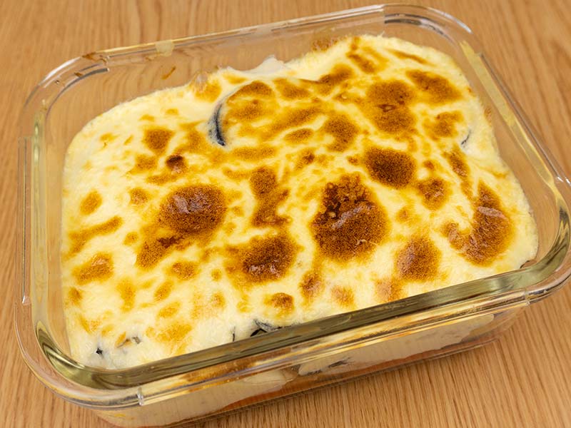 milhojas de berenjena con bacalao