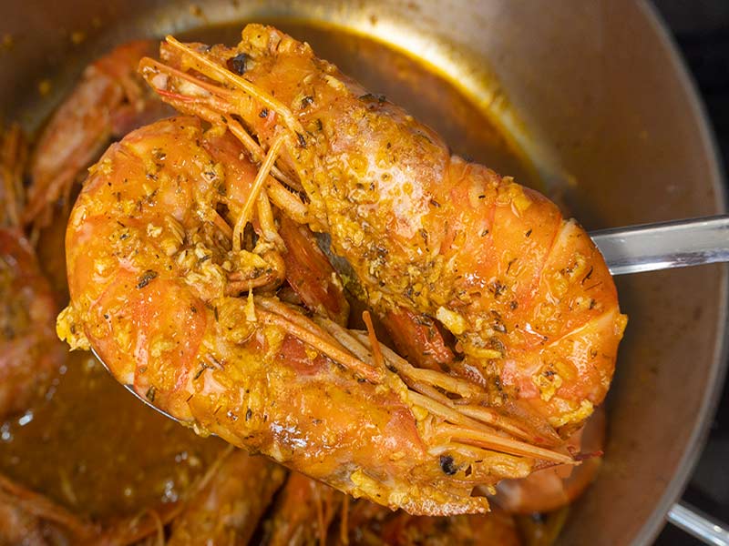 Receta langostinos en salsa flipantes
