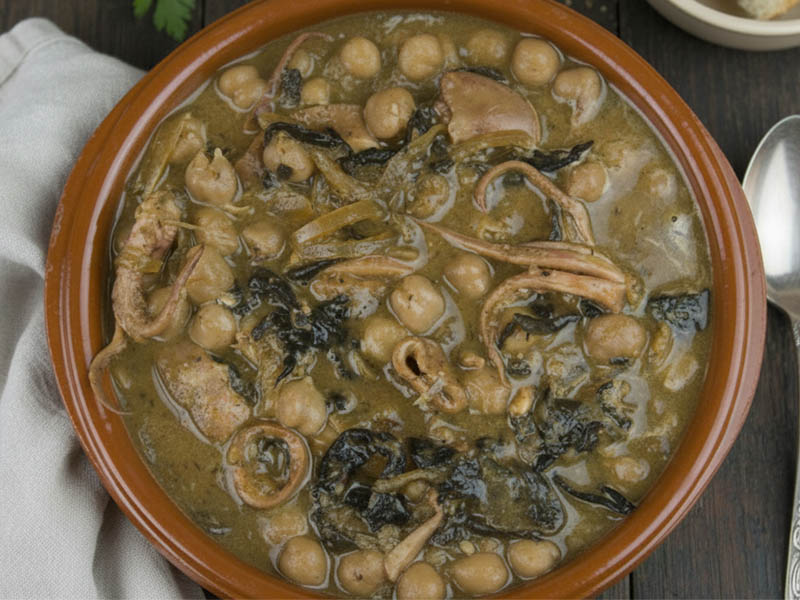 garbanzos con sepia en olla lenta