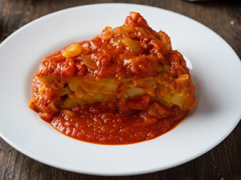 Tortilla guisada en salsa